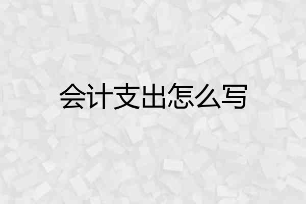 会计支出怎么写