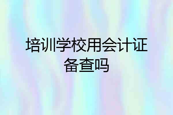 培训学校用会计证备查吗