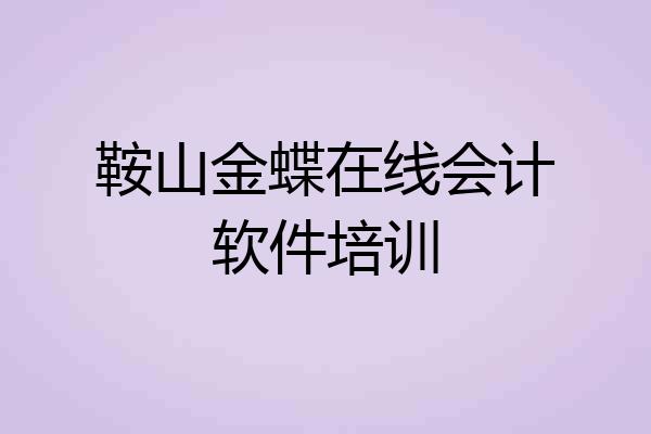 鞍山金蝶在线会计软件培训