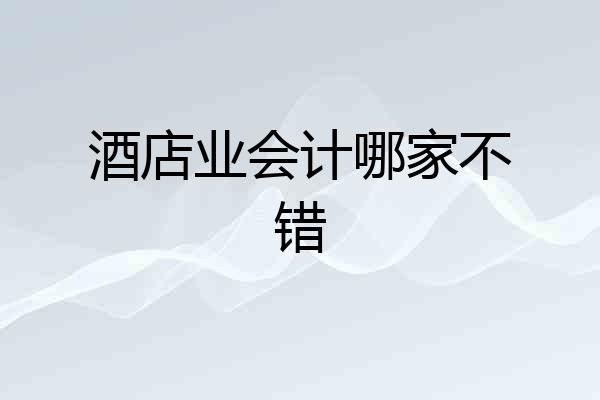 酒店业会计哪家不错