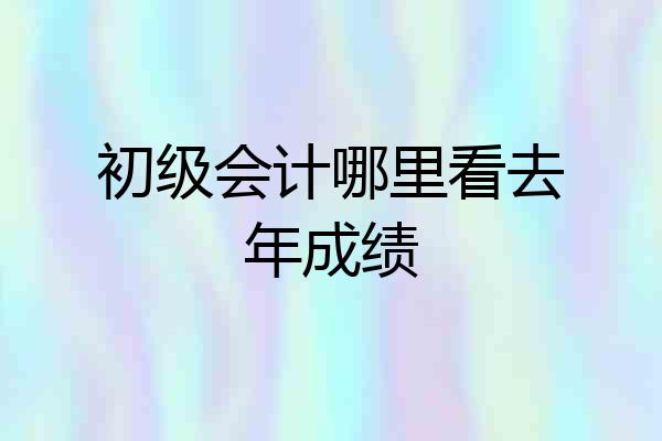 初级会计哪里看去年成绩