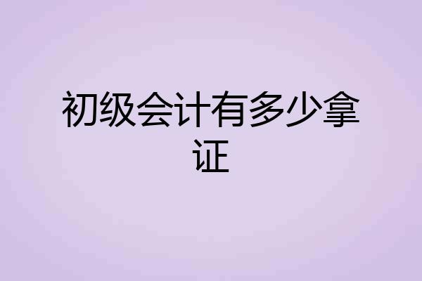 初级会计有多少拿证