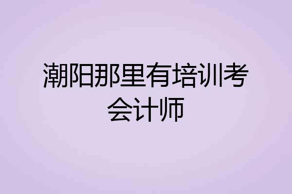 潮阳那里有培训考会计师