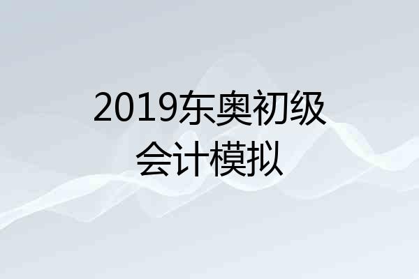 2019东奥初级会计模拟