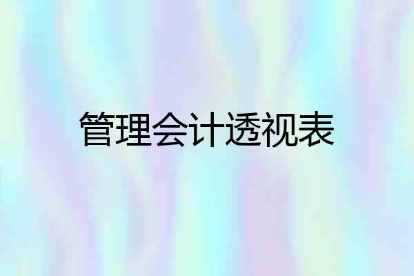 管理会计透视表