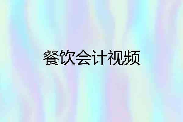 餐饮会计视频