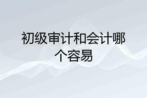 初级审计和会计哪个容易