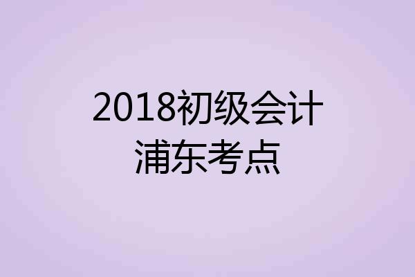 2018初级会计浦东考点