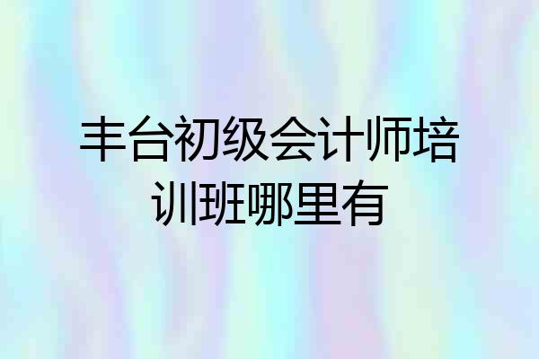 丰台初级会计师培训班哪里有