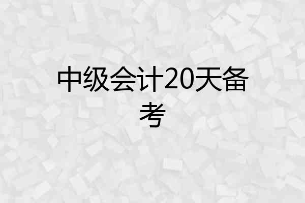 中级会计20天备考