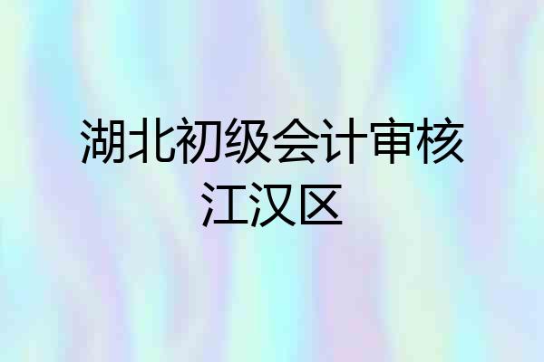 湖北初级会计审核江汉区