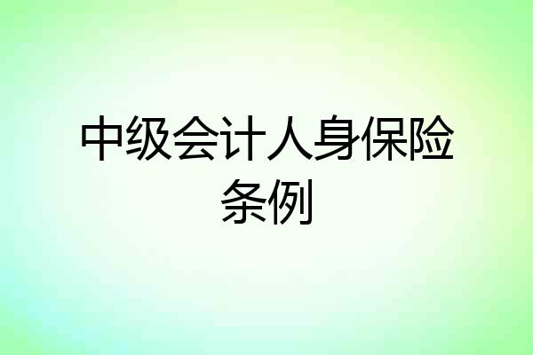 中级会计人身保险条例
