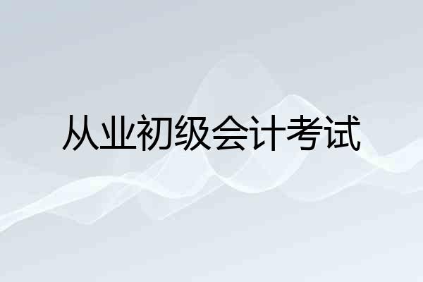 从业初级会计考试