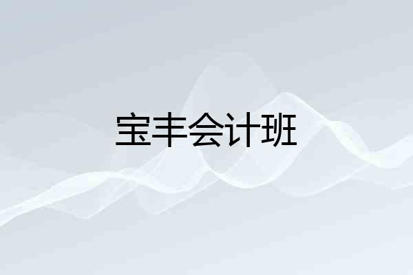 宝丰会计班