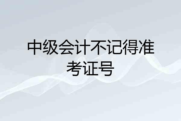 中级会计不记得准考证号