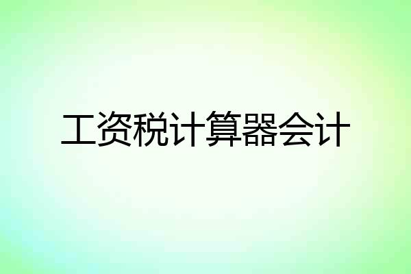 工资税计算器会计