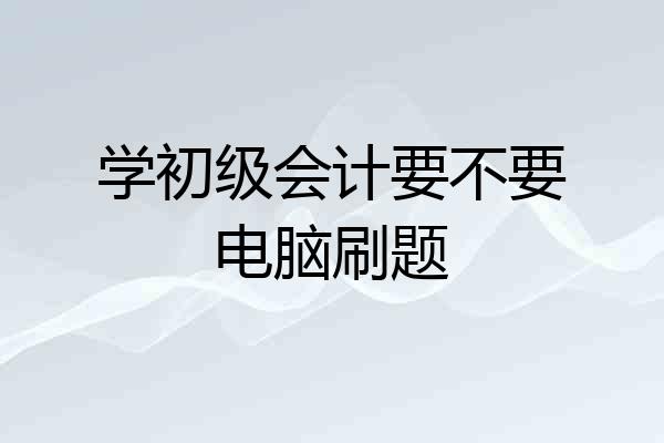 学初级会计要不要电脑刷题