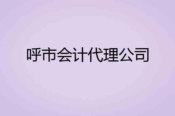 呼市会计代理公司