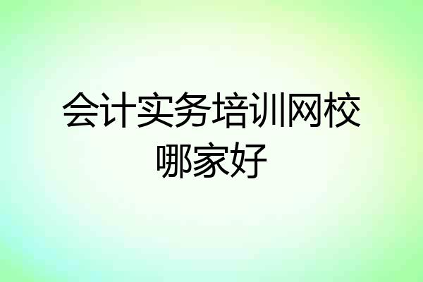 会计实务培训网校哪家好