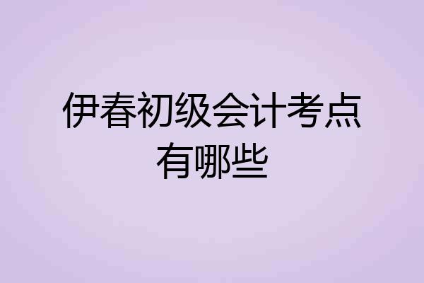 伊春初级会计考点有哪些