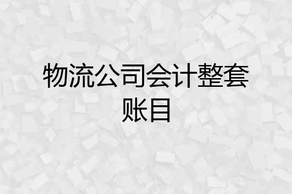 物流公司会计整套账目