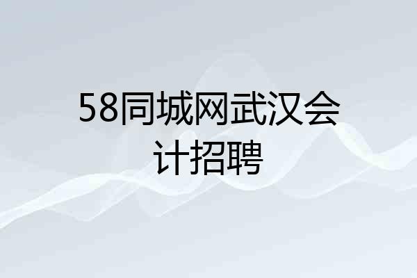 58同城网武汉会计招聘