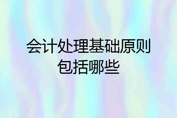 会计处理基础原则包括哪些