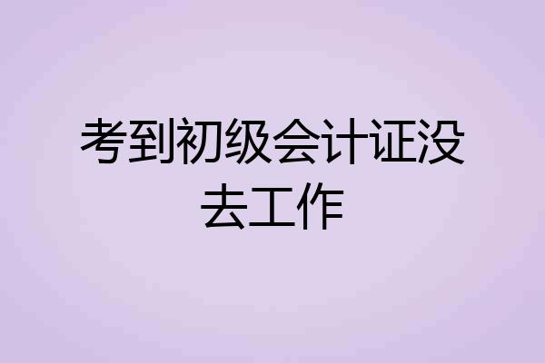 考到初级会计证没去工作
