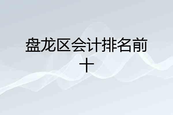 盘龙区会计排名前十
