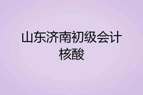 山东济南初级会计核酸