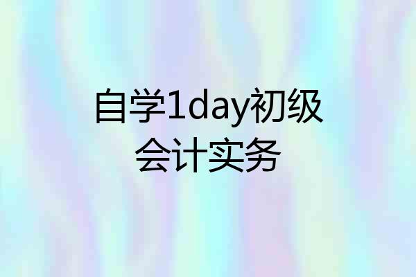 自学1day初级会计实务