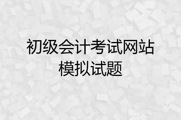 初级会计考试网站模拟试题