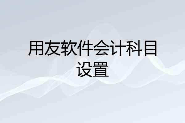 用友软件会计科目设置