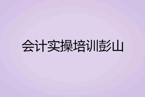 会计实操培训彭山