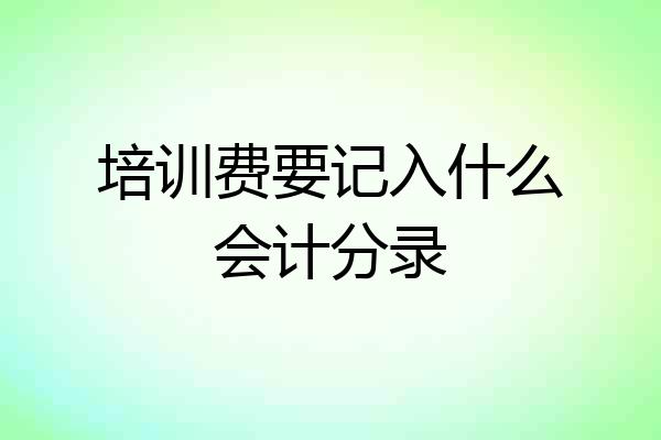 培训费要记入什么会计分录