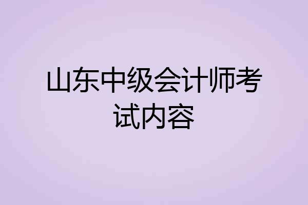 山东中级会计师考试内容