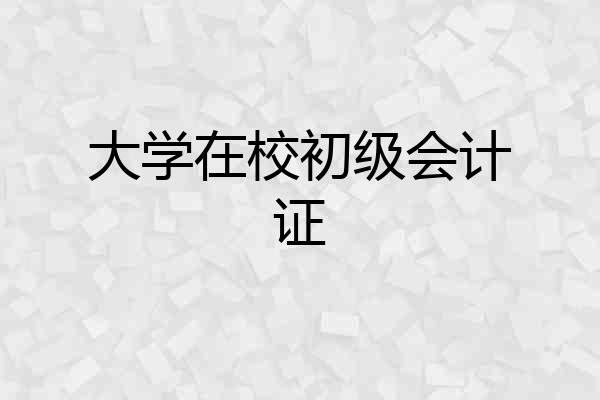 大学在校初级会计证