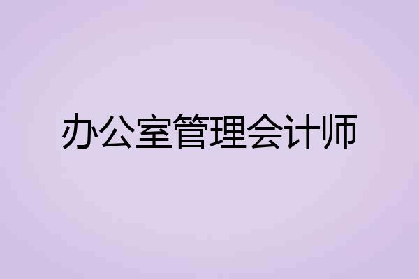办公室管理会计师