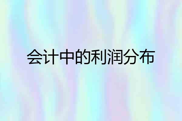 会计中的利润分布