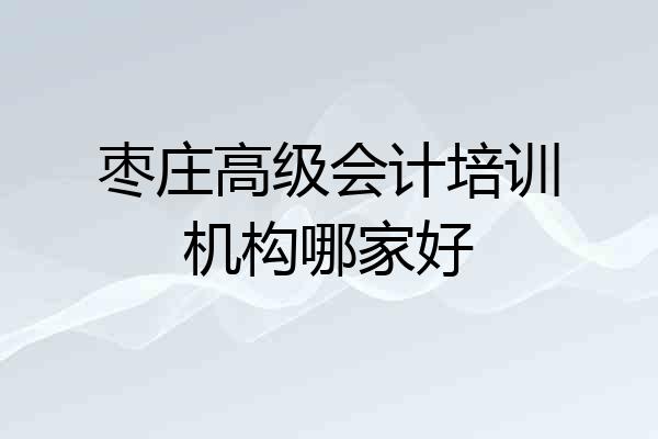 枣庄高级会计培训机构哪家好