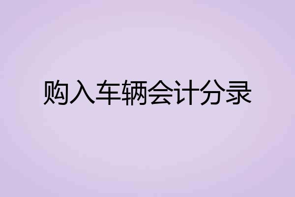 购入车辆会计分录