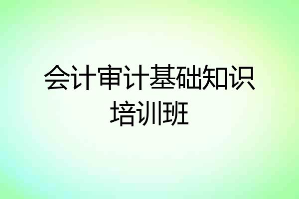 会计审计基础知识培训班