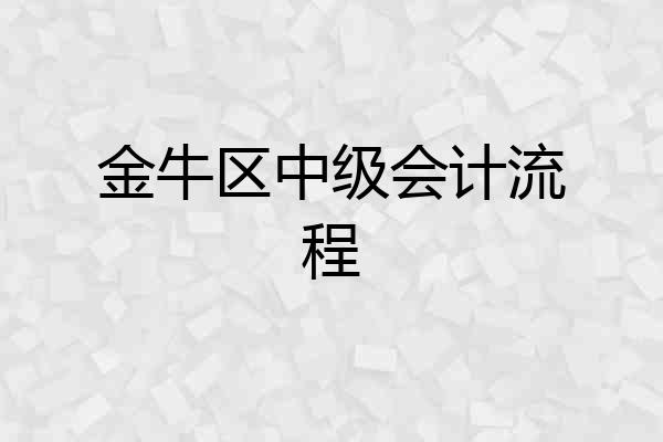 金牛区中级会计流程