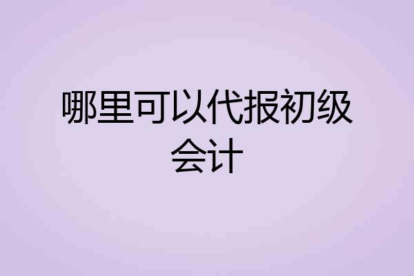 哪里可以代报初级会计
