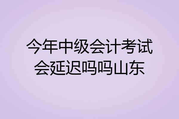今年中级会计考试会延迟吗吗山东