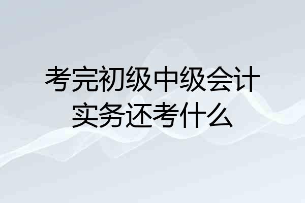 考完初级中级会计实务还考什么