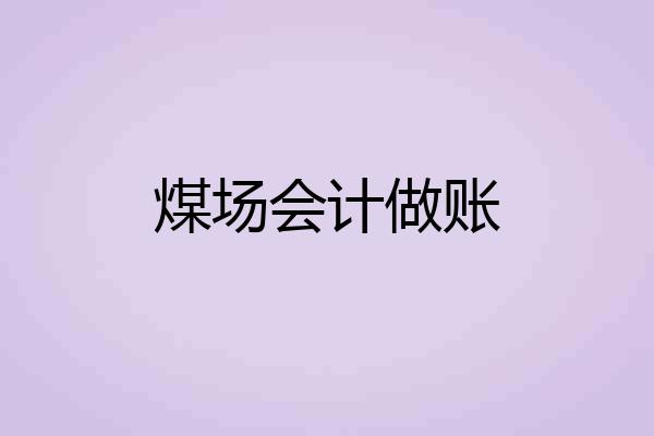 煤场会计做账