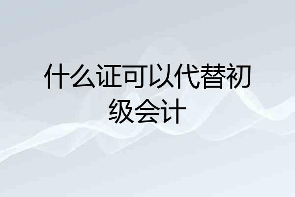 什么证可以代替初级会计