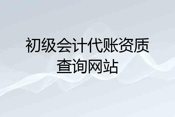 初级会计代账资质查询网站