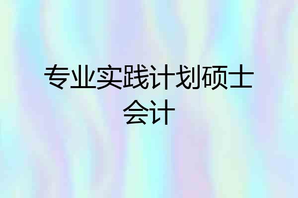 专业实践计划硕士会计